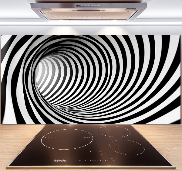 Skleněný panel do kuchynské linky Tunel 3D