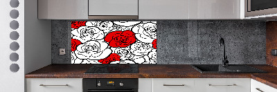 Skleněný panel do kuchyně Růže