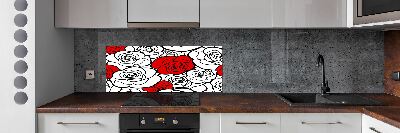 Skleněný panel do kuchyně Růže