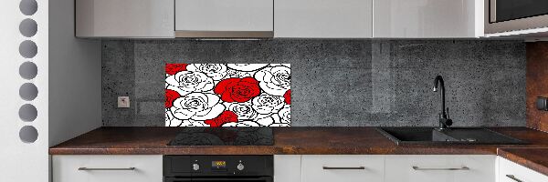 Skleněný panel do kuchyně Růže