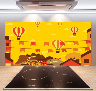Panel do kuchyně Balony nad městem