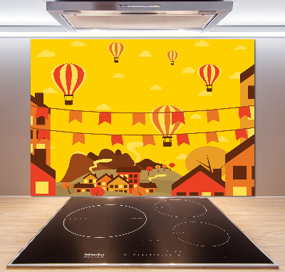 Panel do kuchyně Balony nad městem