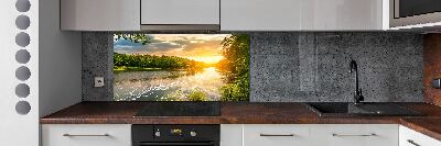 Panel do kuchyně Soumrak nad řekou