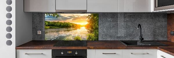 Panel do kuchyně Soumrak nad řekou