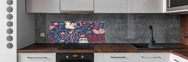 Panel do kuchyně Slepice sova rostliny