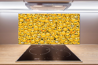 Skleněný panel do kuchynské linky Emotikony