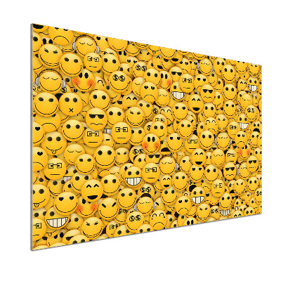 Skleněný panel do kuchynské linky Emotikony