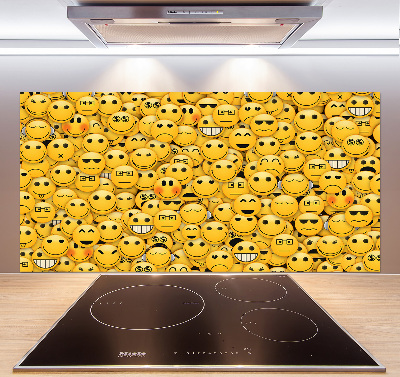 Skleněný panel do kuchynské linky Emotikony