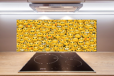 Skleněný panel do kuchynské linky Emotikony
