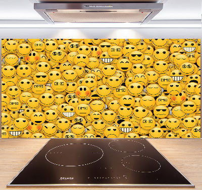 Skleněný panel do kuchynské linky Emotikony