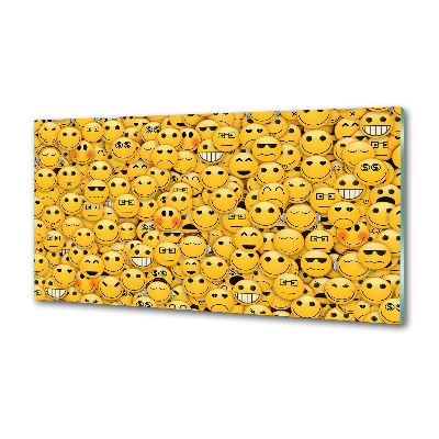 Skleněný panel do kuchynské linky Emotikony