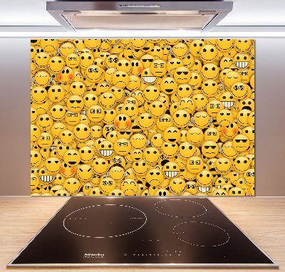 Skleněný panel do kuchynské linky Emotikony