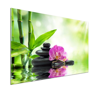 Skleněný panel do kuchynské linky Orchidej