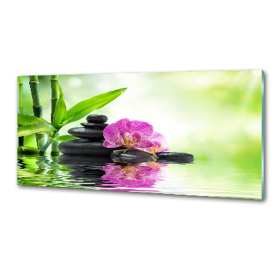 Skleněný panel do kuchynské linky Orchidej