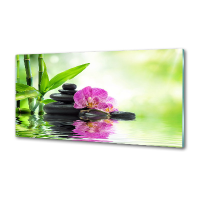 Skleněný panel do kuchynské linky Orchidej