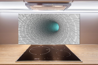 Skleněný panel do kuchynské linky Tunel 3D