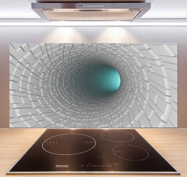 Skleněný panel do kuchynské linky Tunel 3D