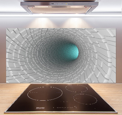 Skleněný panel do kuchynské linky Tunel 3D