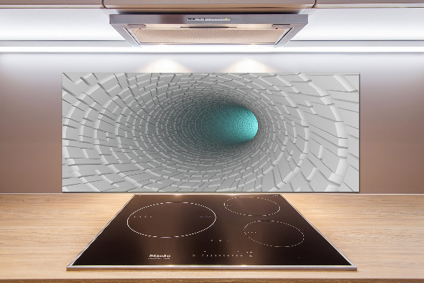 Skleněný panel do kuchynské linky Tunel 3D