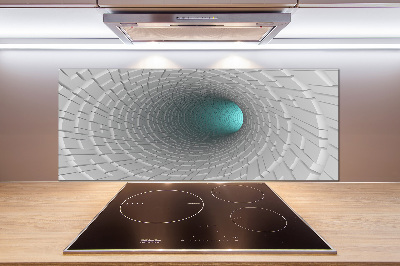 Skleněný panel do kuchynské linky Tunel 3D