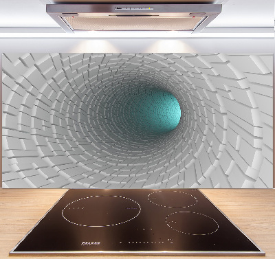 Skleněný panel do kuchynské linky Tunel 3D