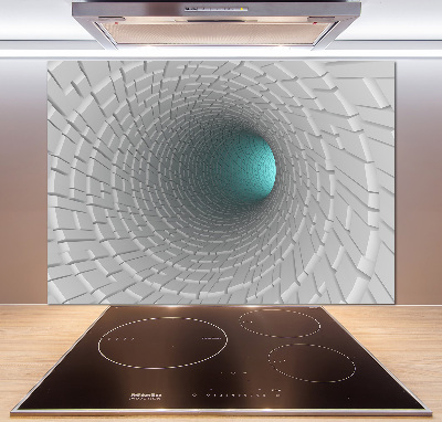 Skleněný panel do kuchynské linky Tunel 3D