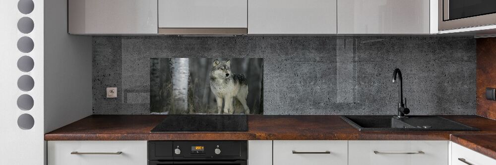 Dekorační panel sklo Šedý vlk