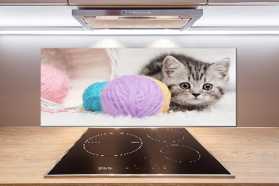 Panel do kuchyně Kočka s klubíčky