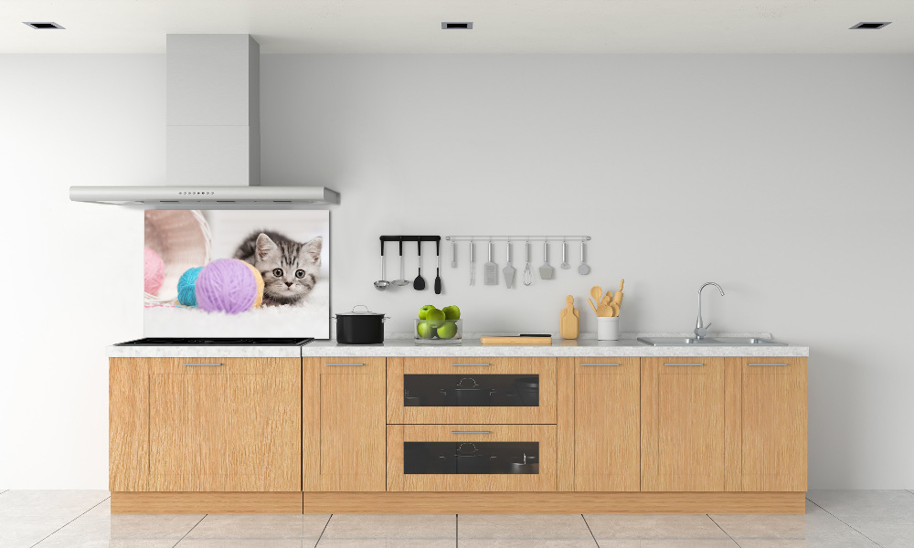 Panel do kuchyně Kočka s klubíčky