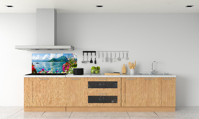 Panel lacobel Květiny nad jezerem