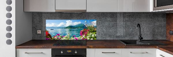 Panel lacobel Květiny nad jezerem