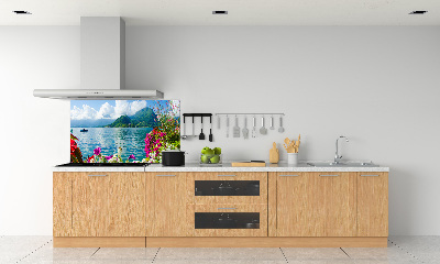 Panel lacobel Květiny nad jezerem