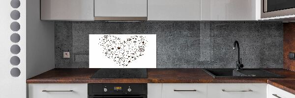Skleněný panel do kuchyně Srdce