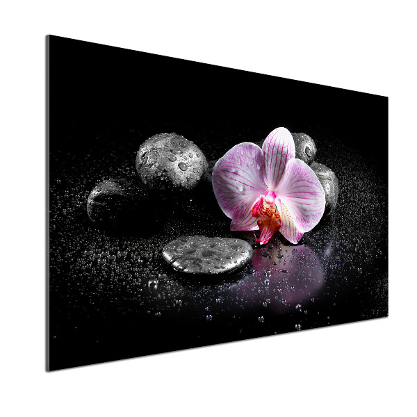 Skleněný panel do kuchynské linky Orchidej
