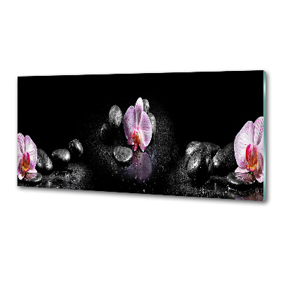 Skleněný panel do kuchynské linky Orchidej