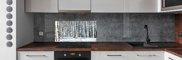 Skleněný panel do kuchynské linky Les zima