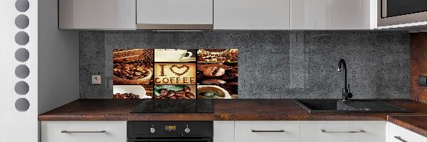 Dekorační panel sklo Káva koláž