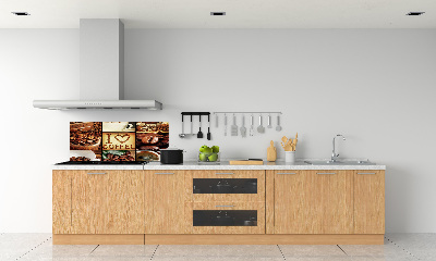 Dekorační panel sklo Káva koláž