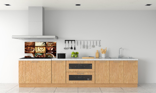 Dekorační panel sklo Káva koláž