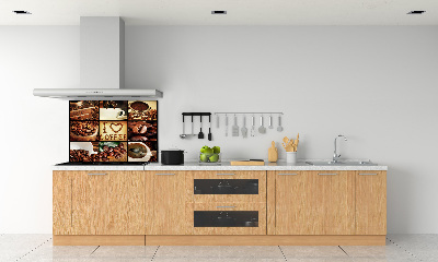 Dekorační panel sklo Káva koláž