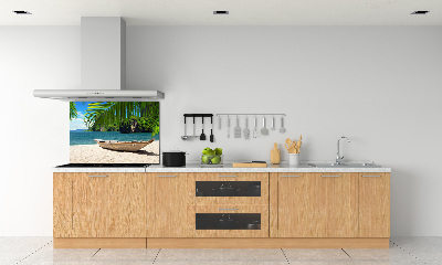 Panel do kuchyně Loď na pláži