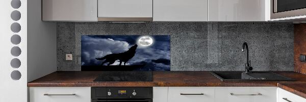 Panel do kuchyně Vyjící vlk úplněk