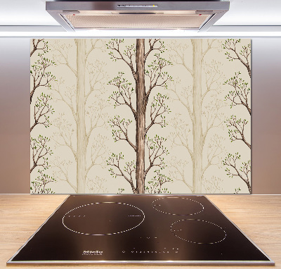Skleněný panel do kuchyně Stromy