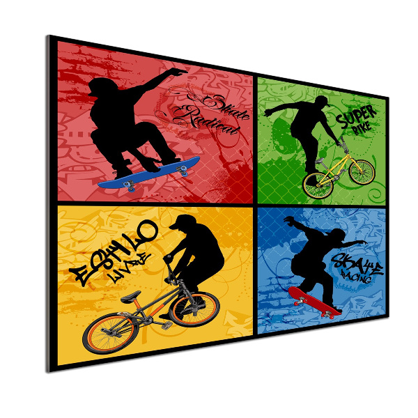 Panel do kuchyně Kolo a skateboard