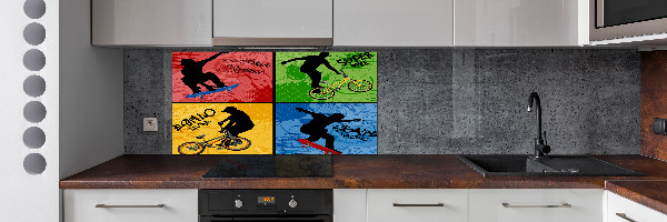Panel do kuchyně Kolo a skateboard