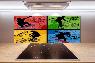 Panel do kuchyně Kolo a skateboard