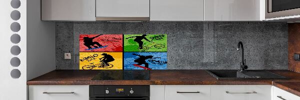 Panel do kuchyně Kolo a skateboard