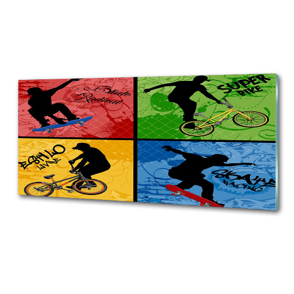 Panel do kuchyně Kolo a skateboard