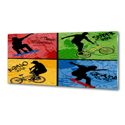 Panel do kuchyně Kolo a skateboard