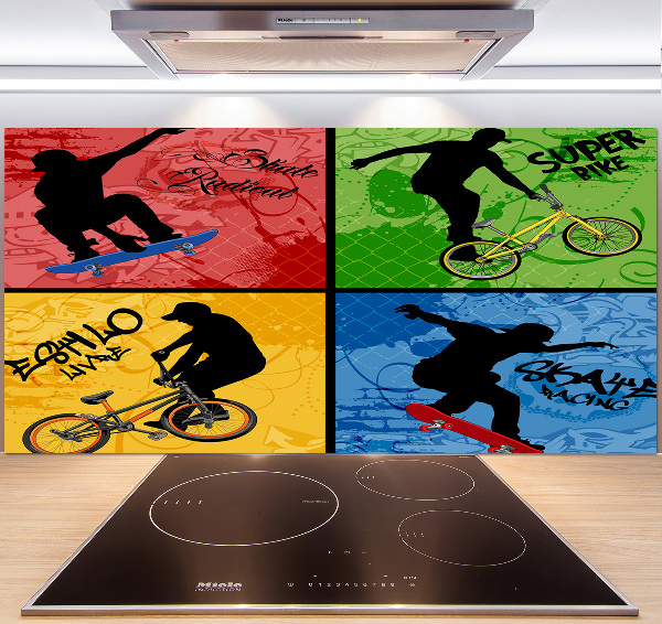Panel do kuchyně Kolo a skateboard